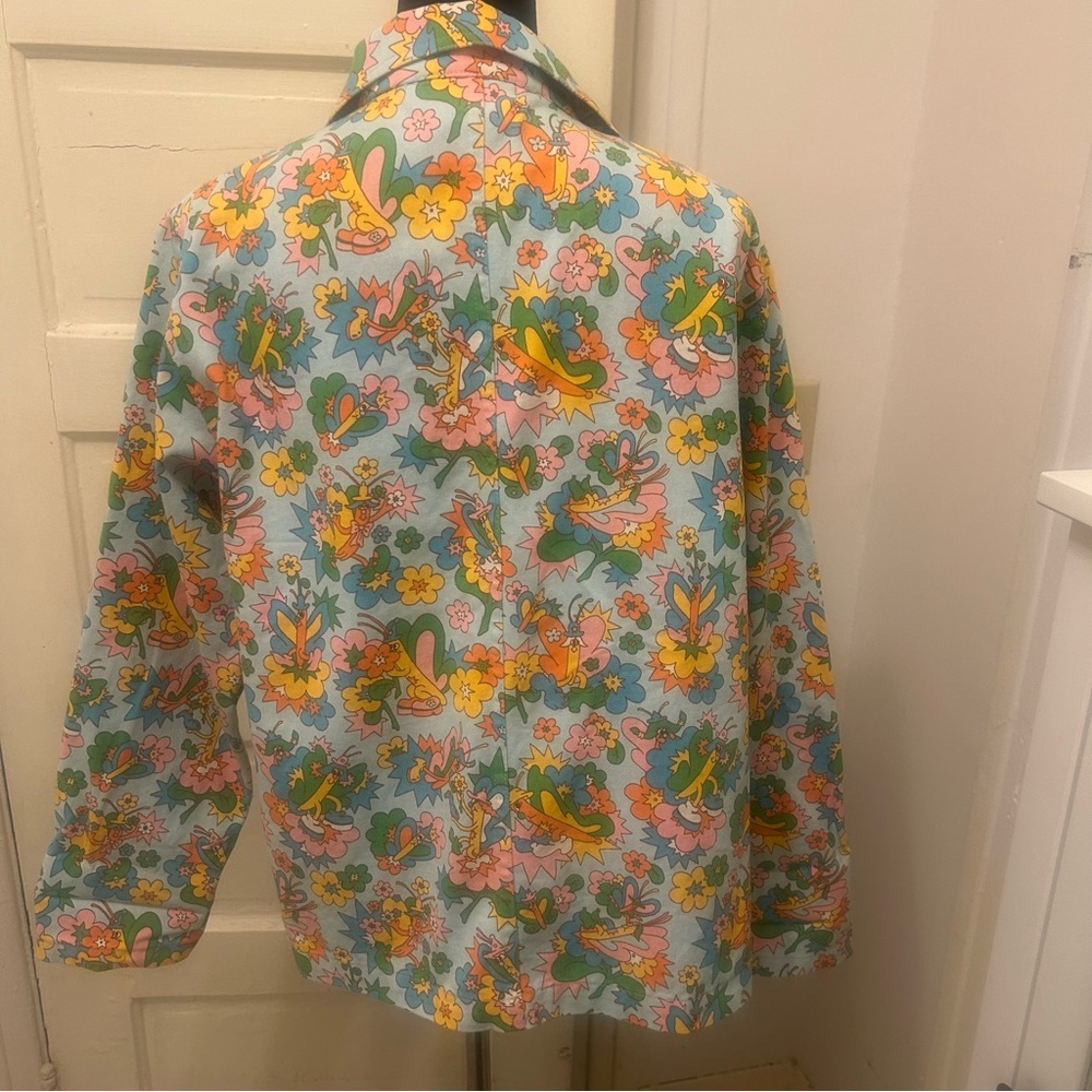 BIG BUD PRESS Floral Button-Up Jacket 70s Brady Bunch Good Times Streetwear - Picture 7 of 8
